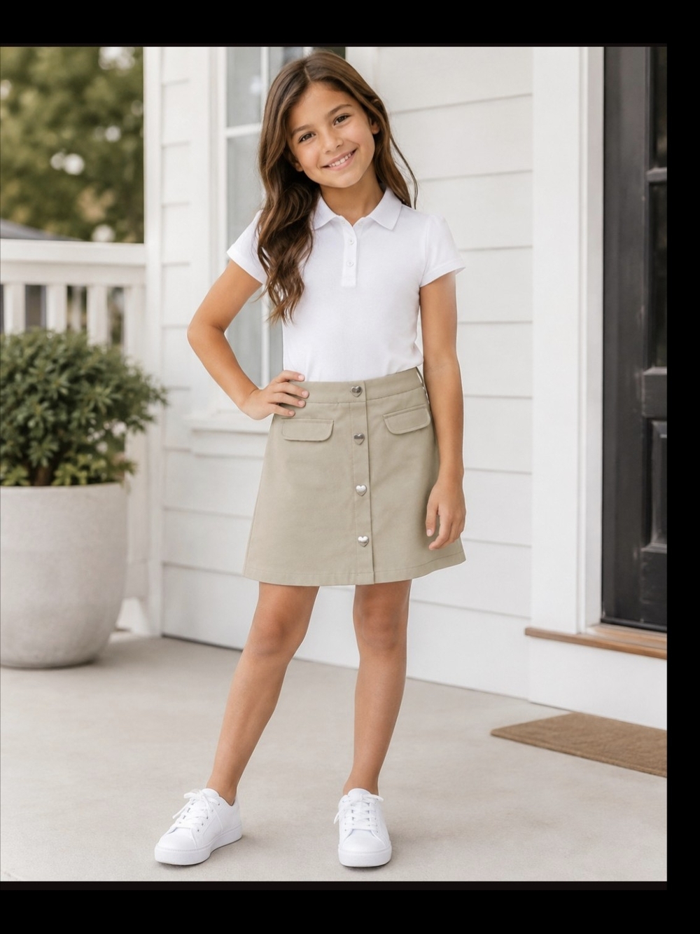 Kakhi- Skirt/ Skort- French Toast- School Uniform Skirt- Size Youth 10